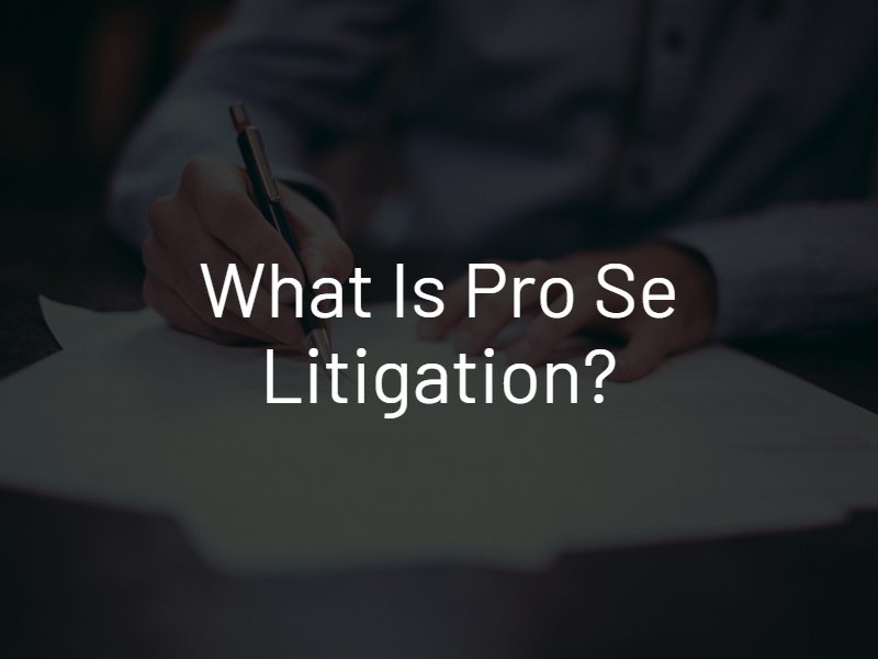 What is Pro Se Litigation
