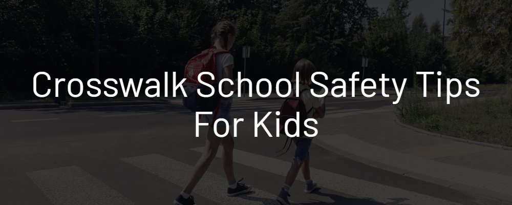 Crosswalk School Safety Tips for Kids. Picture of kids in a crosswalk looking down at phones. 