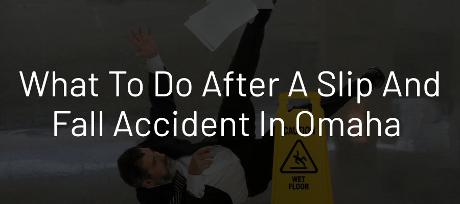 What to do after an Omaha slip and fall accident. Man slipping onto ground hard.