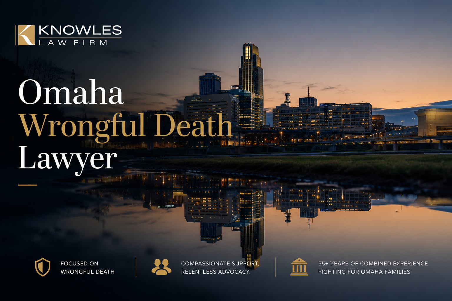 Omaha wrongful death lawyer Robert M. Knowles reviewing case files at Knowles Law Firm